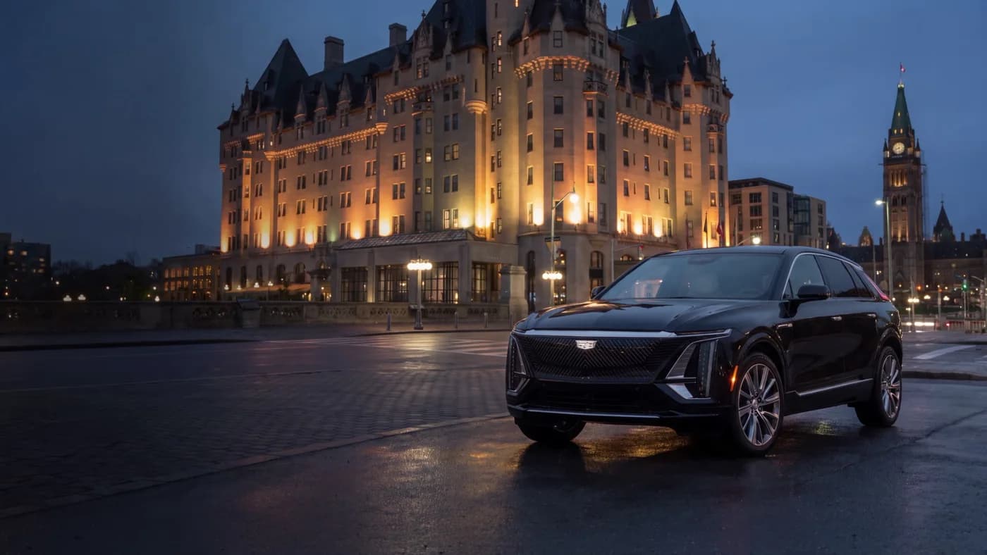 Black Cadillac VISTIQ in downtown Ottawa
